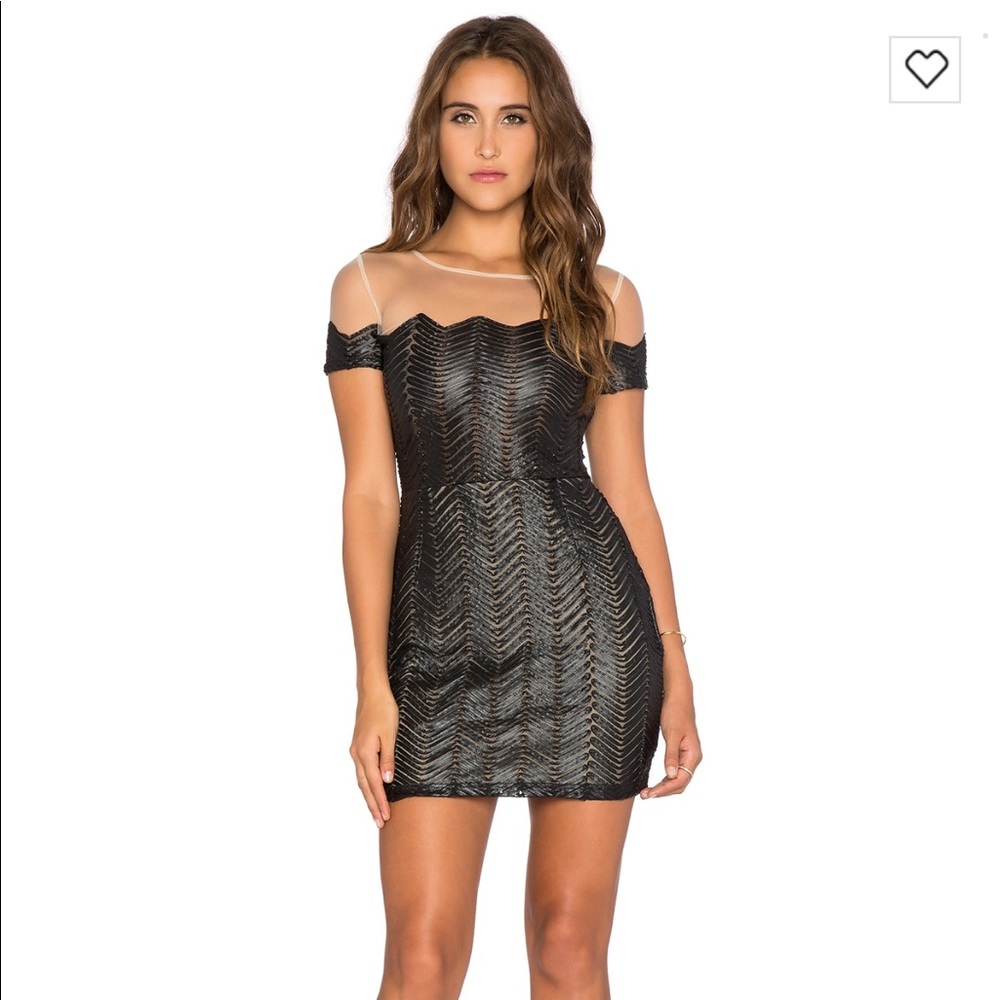 Rosalia Bodycon Dress in Black Faux Leather